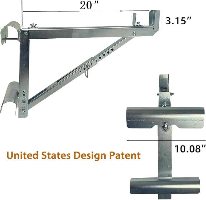 Ladder Jacks 2 Pack Scaffolding Platform Bracket - Two-Rung Short Body Extension Ladder Jack for Working 20 inch Stage