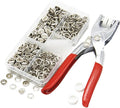 100 Sets 9.5mm Metal Prong Snaps Buttons Five Claw Buckle Set Metal Press Studs Sewing Free Buttons with Fastener Pliers Press Tool Kit for Leather Crafting