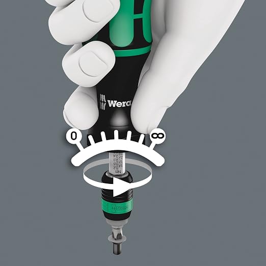 Wera 05074700001 Kraftform 7440 Hexagon Torque Screwdriver, 1/4" Head, 0.3-1.2 Nm Variable Torque Adjustment Range