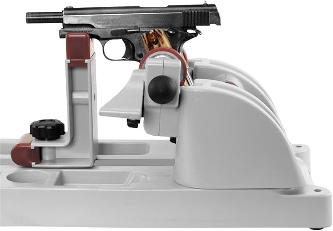 Tipton Best Gun Vise with Secure Adjustable Cradle, Storage Compartments for Cleaning, Gunsmithing and Firearm Maintenance, Red/Grey