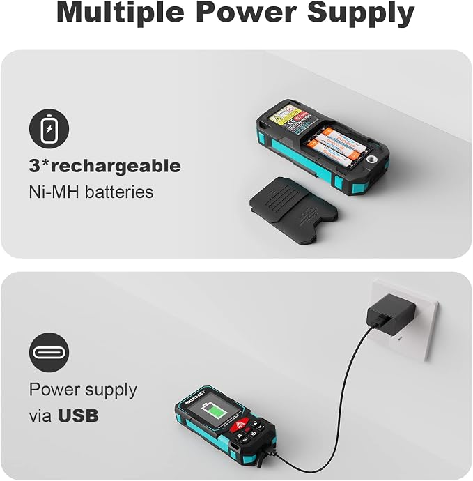 Laser Measure, MiLESEEY Laser Distance Meter, Rechargeable Multifunctional Laser Measurement Tool with Pointfinder Camera,P2P Technology, Perfect for Outdoor Long-Range Measuring