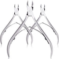 Mudder 3 Pack Silver Cuticle Trimmer Nippers Cutter Tool Stainless Steel Nail Cuticle Scissors Remover with Pointed Blade Scissors Pedicure Manicure Tool for Fingernails and Toenails Nails Care