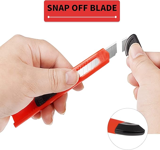 DIYSELF Knife 48 Pack Box Cutters Retractable Heavy Duty, Razor Knife with Smooth Mechanism, 9mm Wide Box Cutter Knife Used for Cutting Paper, Plastic and Boxes