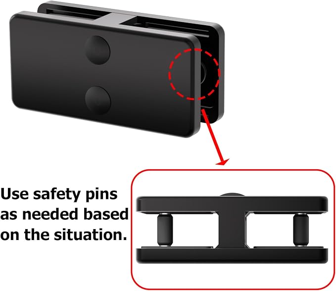 Railing Glass Clamp,2 Pack Black Powder Coated 304 Stainless Steel Adjustable Frameless Rail Clamp Hardware 180 Degree Corner Glass Clips Holder for Balcony and Staircase