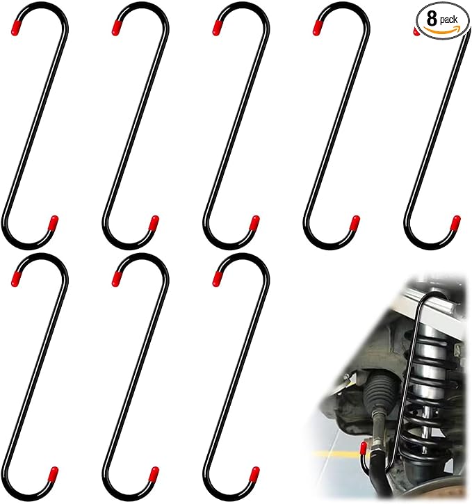 BFXM 8PCS Brake Caliper Hanger Caliper Hangers Hooks with Rubber Tips, Durable Steel, Rust-Proof Automotive Tools for Braking, Axle, Suspension, Herramientas para Extensión de Frenos