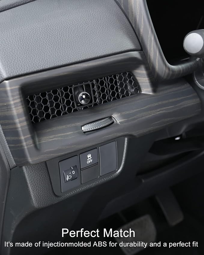 For Honda CRV 2023 2024 2025 2026 Center Console Dashboard Trims, Low-Key Luxurious Wood Grain Interior Front Air Vent Frame Cover Molding for CR-V LX, EX, EX-L, Sport Hybrid, Sport Touring- Wood
