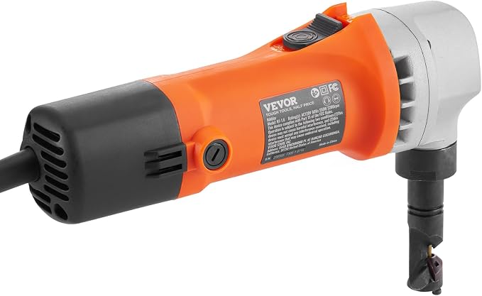 VEVOR Sheet Metal Nibbler, 550W, 2200 RPM Speed, 360 Degree Rotation Electric Nibbler Metal Cutter, Lightweight, Straight Curve and Circle Cutting for Stainless Steel, Aluminum, Plastic, Wood Board