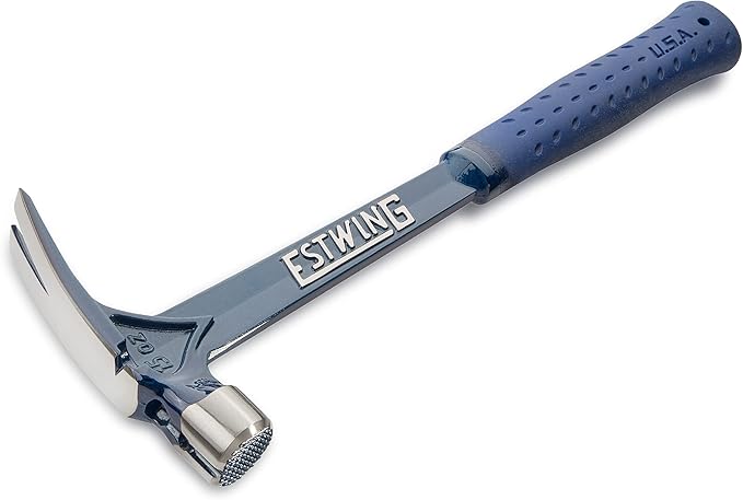 ESTWING Ultra Series Hammer - 15 oz USA Made Rip Claw Framing Hammer with Milled Face & Shock Reduction Grip - E6-15SM