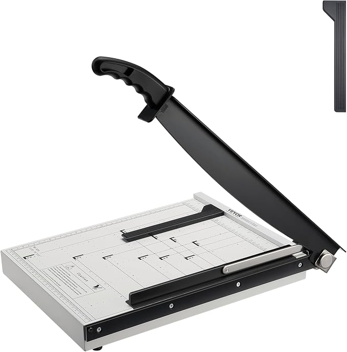VEVOR Paper Cutter, Guillotine Trimmer, 15" Cut Length, 16 Sheets Capacity, Heavy Duty Guillotine Paper Cutter with Guard Rail/Blade Lock, Paper Trimmer for Home Office School