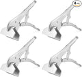 QWORK 10" Locking Sheet Metal Clamp, 4 Pcs Welding Locking Plier Tools, Heavy Duty Sheet Metal Grip Tool, Heat-Treated Nickle Plated Welding Plier, Extra Wide Duck Billed Pliers