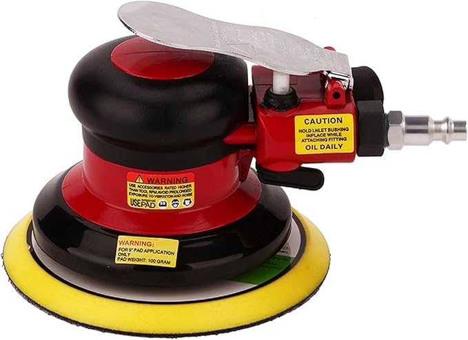 Professional Air Random Orbital Palm Sander, Dual Action Pneumatic Sander, Low Vibration, Heavy Duty