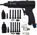 Pneumatic Rivet Nut Gun Air Rivet Nut Pull Setter Riveting Fastening Tool With 1/4 5/16 Riveting Mandrels Quick Change Locking Nozzle Bolts Adapter Drill For Air Rivet Nut Insert Installation Tool