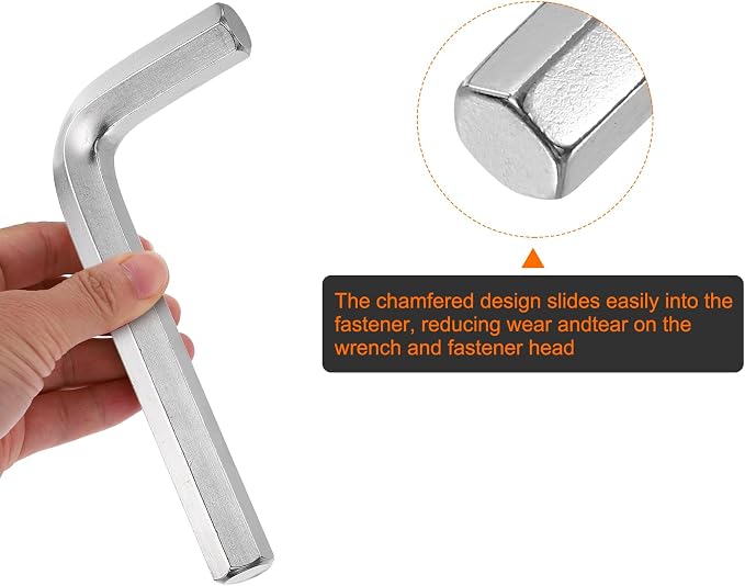 HARFINGTON 3pcs Hex Key Wrench 19mm Cr-V Steel L-Shape Hexagon Metric Wrenches Repairing Tool for Home DIY Bike Motorcycle Repair, Silver