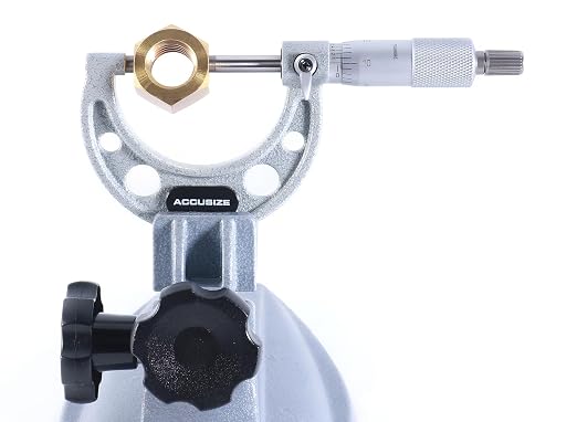 Accusize Industrial Tools 1-2 inch by 0.0001'' Ultra-Precision Outside Micrometer, Eg00-0002 | 1-2", Ultra-Precision, Carbide Tipped, M-Type, Resolution 0.0001", Ratchet Friction Thimble, Solid Storage Case