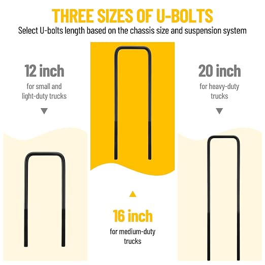 16 Inch Square Bend U-Bolt Kit for Truck Chassis