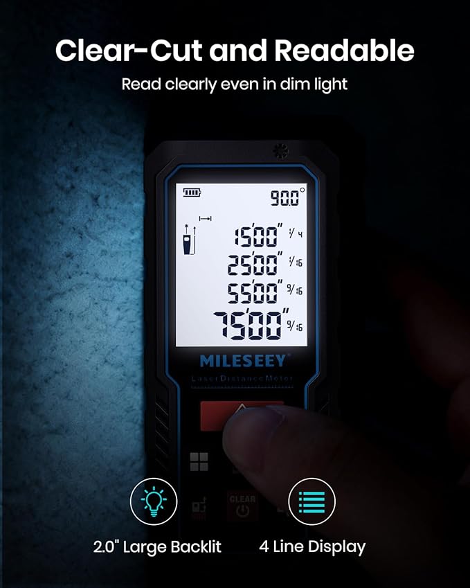 MILESEEY Laser Measurement Tool, 229Ft Laser Measure with Digital Angle Level, Laser Tape Measure with Phone App, Record Data and Make Your own Sketch Support Hand-Drawn Plan/Draw on Picture