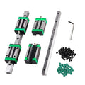 ANWOK 2PCS Linear Guide Rail HGR15 400mm(15.8 inch) Bearing Guide and 4PCS HGH15CA Square Slider Bearings Block CNC Parts for Automated Machine