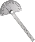 0-180° Round Head Protractor, Stainless Steel Angle Finder Ruler, Adjustable Angle Measuring Tool for Carpenters & Woodworking Hobbyists