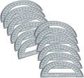 4" Protractor, Open Center - Clear Plastic, Set of 12