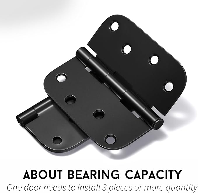 GoldenWarm 18-Pack Black Matte 4in x 4in Heavy Duty Hinges for Interior & Exterior Doors