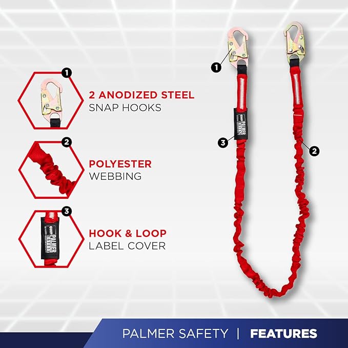 Hammerhead 5pt Safety Harness Back Padded, QCB Chest, Tongue Buckel Legs Straps, Back & Side D-Rings