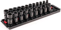 TEKTON 3/8 Inch Drive Universal Joint Impact Socket, 21-Piece | SID97200 | (5/16 - 3/4 in., 8 - 19 mm), Shallow, 6-Point