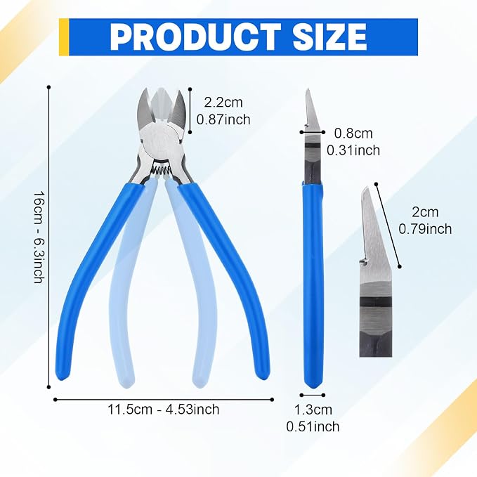 12 Pack Wire Cutters Bulk 6 Inches Blue Precision Flush Cuts Small Cutting Pliers for Craft Jewelry Making Electrical