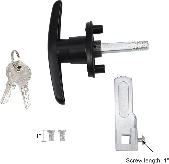 Keyed-Alike Locking T-Handle Kit for Truck Camper Shell/Cap & Topper - Black T-Handle Lock Set with Door Compatibility (Left) ﻿