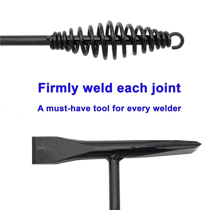 VASTOOLS Welding Chipping Hammer with Coil Spring Handle,10.5",Cross Chisel and Vertical Chisel