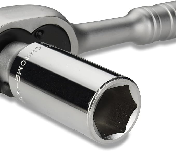 Neiko 03029A 1/2" Scaffold Ratchet Wrench | 9.5” Length | 36 Tooth Hammer Tip Head | Includes 7/8” 6 Point Deep Socket | Cr-V Steel …