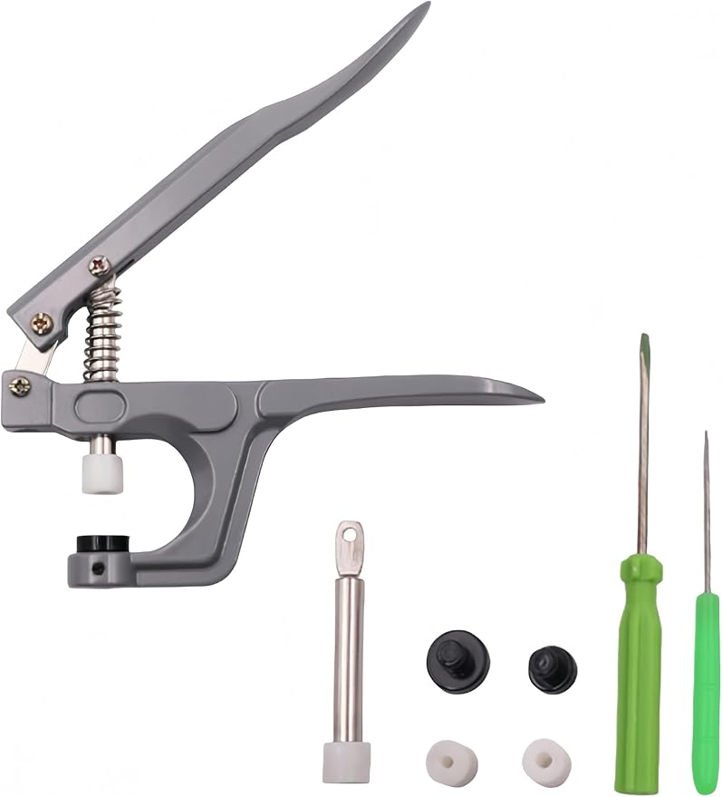 Bepisof Snap Fasteners Kit, Snap Pliers, Snap Fastener Tool, Snaps for Fabric with Tool, No-Sew Press Attacher Punch for T3 T5 T8 Plastic Snaps, Great for Clothing Craft DIY Projects