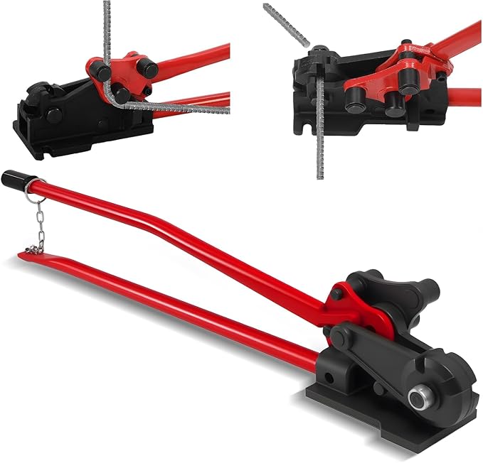 Chasesun Heavy Duty Manual Rebar Bender and Cutter – Cuts & Bends Up to 5/8" (#5) Rebar, 0°–180° Adjustable Angle, Alloy Steel Rebar Cutters & Benders for Construction & DIY