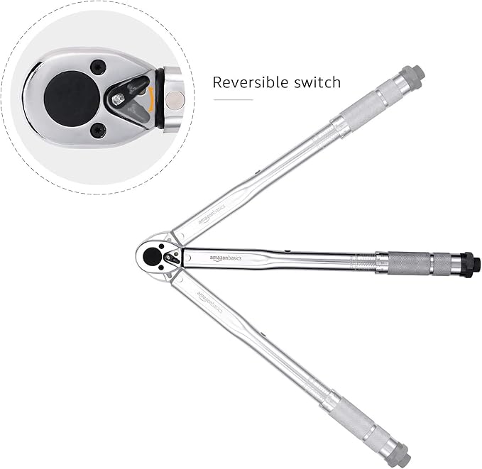 Amazon Basics 3/8-inch Drive Click Torque Wrench Ratchet, 15-80 ft.-lb, 20.4-108.5 Nm
