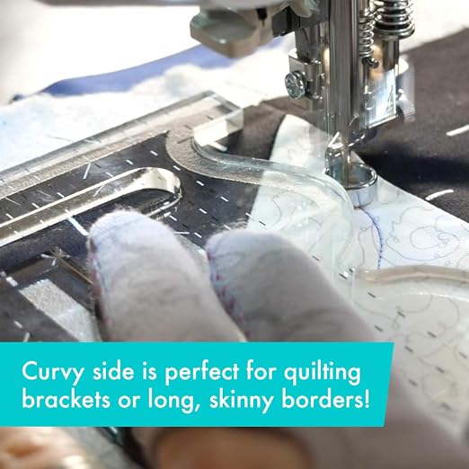 Creative Grids Machine Quilting Tool - Sid - CGRQTA9 - Made in USA, Non-Slip Grip Acrylic Quilting & Sewing Template Ruler for Free-Motion Quilt Patchwork Design on Domestic Sewing & Longarm Machines