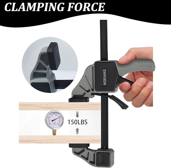6-Pack Wood Clamps 4Pcs 12in & 2Pcs 6in for Woodworking