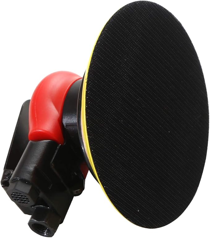 Professional Air Random Orbital Sander, Heavy Duty Dual Action Pneumatic Palm Sander (6 inch, Red)