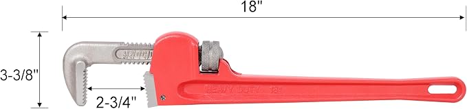 3Pcs 14&18&24-inch Straight Heavy Duty Pipe Wrench Set Plumber Adjustable Water Alloy Steel Grip Plumber's Wrench Plumbing Tools