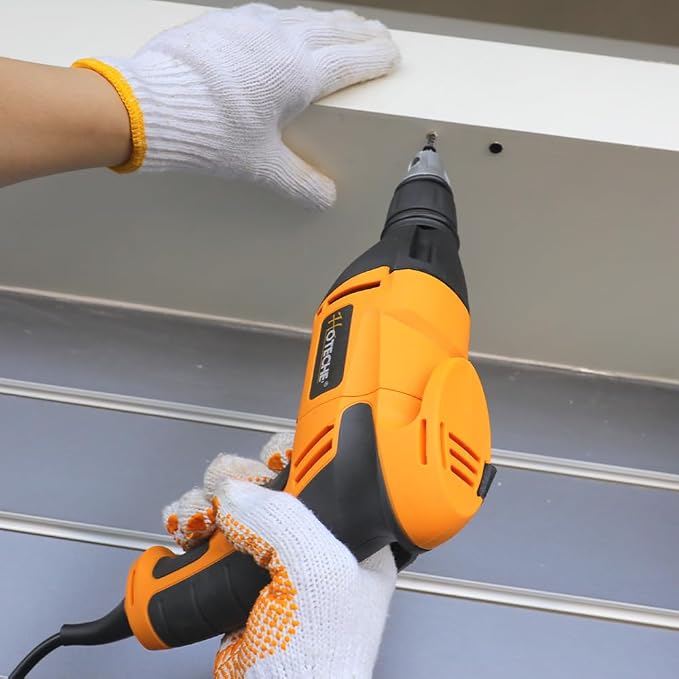 Hoteche 4.5-Amp Drywall Screw Gun, Electric Screwdriver with Variable Speed 0-4500 RPM, 1/4" Chuck, Forward & Reverse Switch