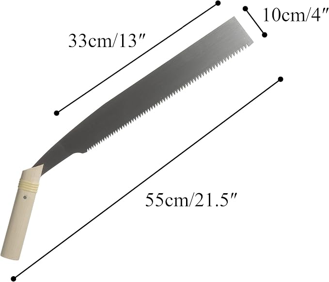 KAKURI Temagari Saw 13" Japanese Tree Limb Saw, Razor Japanese Steel Blade, Large Hand Pruning Saw for Cutting Tree, Log, Limb, Thick Branch, Raw Wood, Made in JAPAN