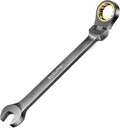 SUZUME 5/8” Flex Head Ratcheting Wrench SAE 72 Teeth Cr-V Steel with 180° Flexible Head 15K+ Cycle Locked Gears Black Nickel Coating