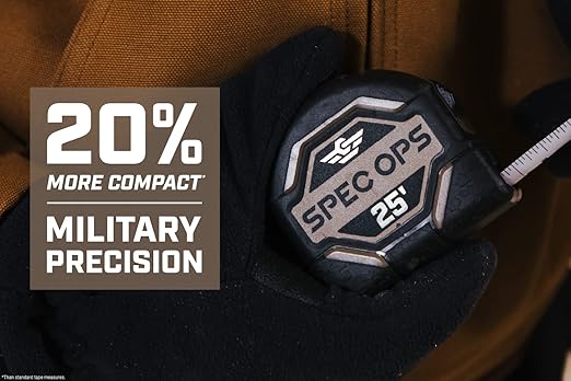 Spec Ops Tools Tape Measure for Framing & Construction, 1 1/8" Double-Sided Blade, Retractable, Military-Grade Composite Case, 16 Foot + 25 Foot (2)