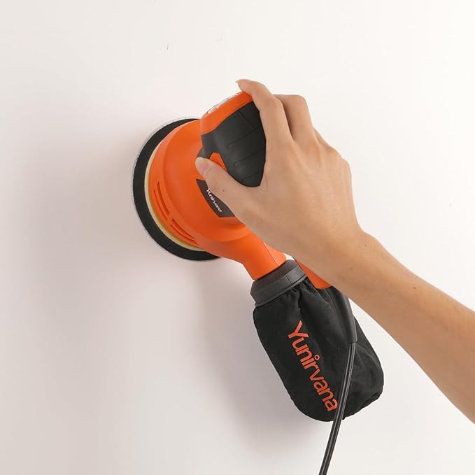 Yunirvana Orbital Sander,2.4Amp 13000 OPM Random-Orbit Sanders 6 Variable Speeds with 15Pcs Sanding Discs 125mm, Electric Sander with Dust Collector for Sanding and Polishing