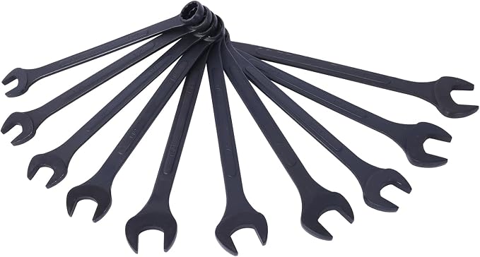 10-piece Jumbo Wrench Set, 1-5/16'' to 2'' Large Combination Wrench Set, SAE, Black Oxide Finish with Pouch | 1-5/16", 1-3/8", 1-7/16", 1-1/2", 1-5/8", 1-11/16", 1-3/4", 1-13/16", 1-7/8" and 2", Extra Large Wrench with Pouch (10PC-SAE)