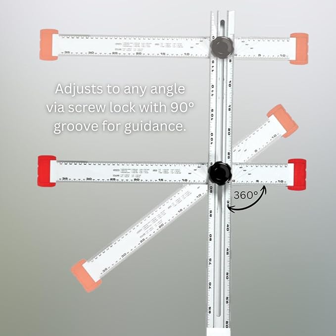 Kapro - 317 Adjustable Drywall T-Square Tool - Aluminum - for Layout and Marking - Features Sliding Head and Dual Directional Printed Scale - 48 Inch