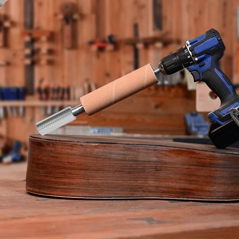 Guyker Handheld Rolling Pin Sander, Original Hand-Held Manual Aluminum Alloy Shaft Rod Sanding Machine for Shaping and Finishing Acoustic Guitar Repair Tool, SCDM