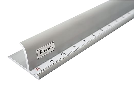 Victor 30-Inch Professional Aluminum Safety Ruler with Finger Guard Edge and Non-Slip Base – Precision Cutting Tool for Craft Projects – Durable Safety Ruler