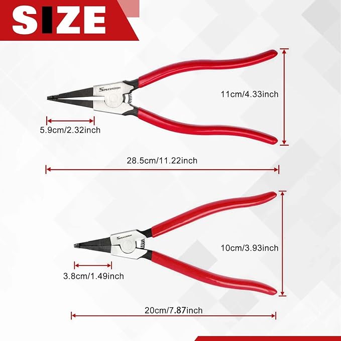 SPEEDWOX 2 Pcs Special Ring Retaining Ring Pliers Lock Ring Pliers Flat