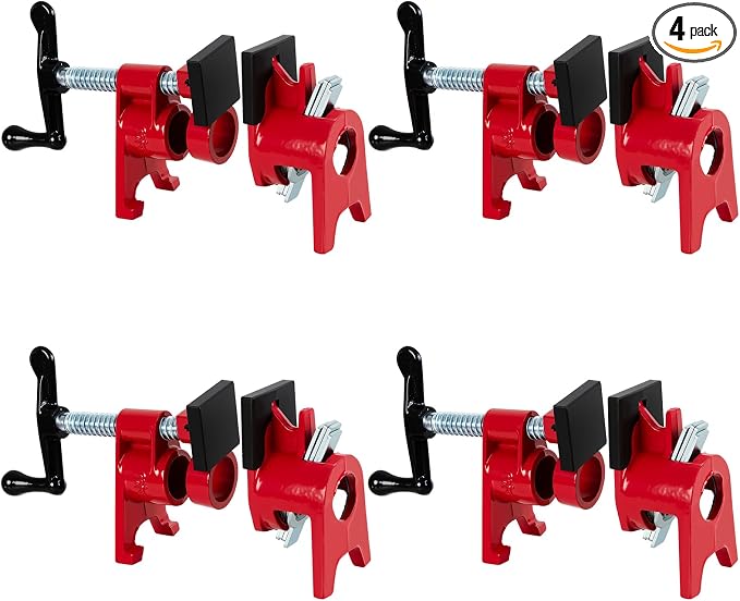ATPEAM 3/4'' Pipe Clamps for Woodworking Heavy Duty Cast Iron Wood Gluing Pipe Clamp Set for Woodworking, Carpentry, Home Improvement, and DIY Jobs