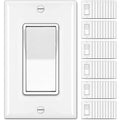 BESTTEN 60 Pack Single Pole Decorator Wall Light Switch with Wallplate, 15A 120/277V, On/Off Rocker Paddle Interrupter, UL Listed, White