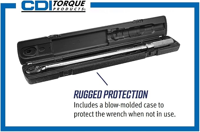 CDI 3/8 Inch Drive Adjustable Click Torque Wrench, Range 10-100 Ft Lbs / 16.9-132.2 Nm (1002MFRMH)